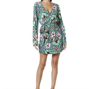 Walter Baker Jubilee Floral Faux Wrap Dress With Kimono Sleeves  Sz M - NWT
